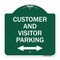 Signmission Reserved Parking Customer and Visitor Parking Bidirectional Arrow, Green & White, GW-1818-23054 A-DES-GW-1818-23054 - alternate 1
